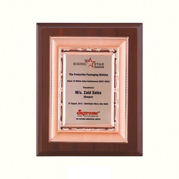 Wood Metal Bronze Plaque