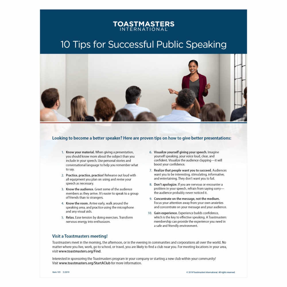 Flyer-10 Tips for Successful Public Speaking-20 Pcs
