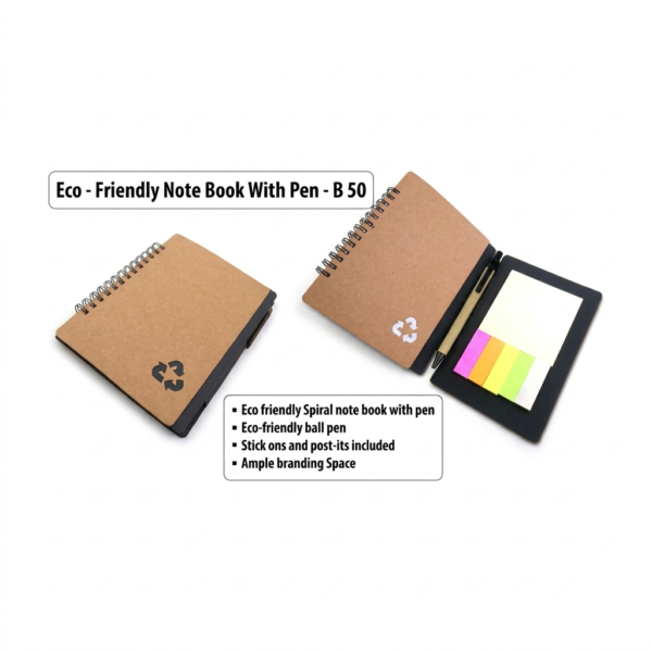 Eco Friendly Notebook with Pen & Post Its
