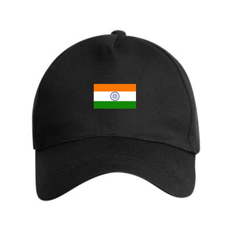India Flag Cap Black