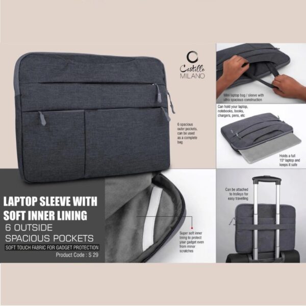 Laptop Sleeve with 6 Pockets