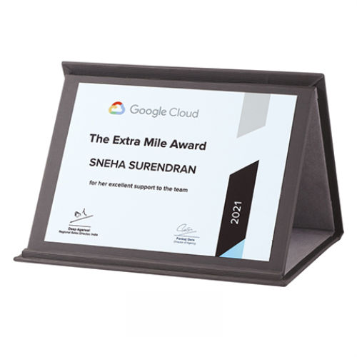 Velvet Case Metal Certificate