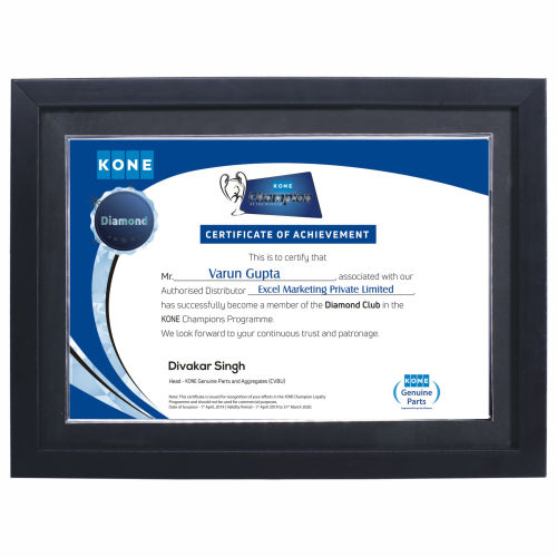 Glass Framed Certificate