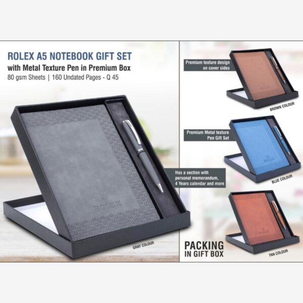 Notebook With Metal Texture Pen Gift Set
