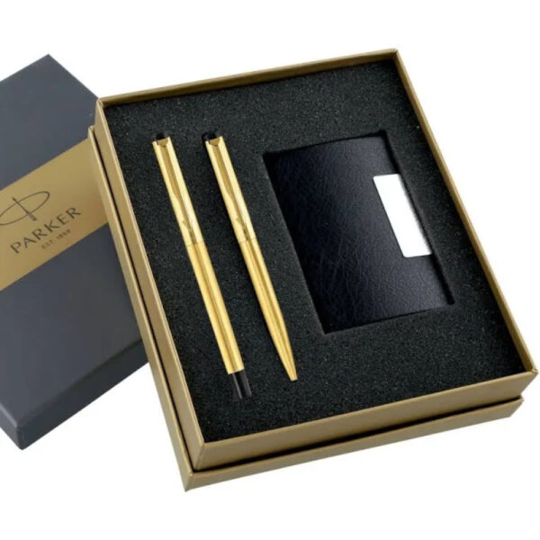 Parker Vector Gold Trim Roller & Ball Pen Luxury Gift Set