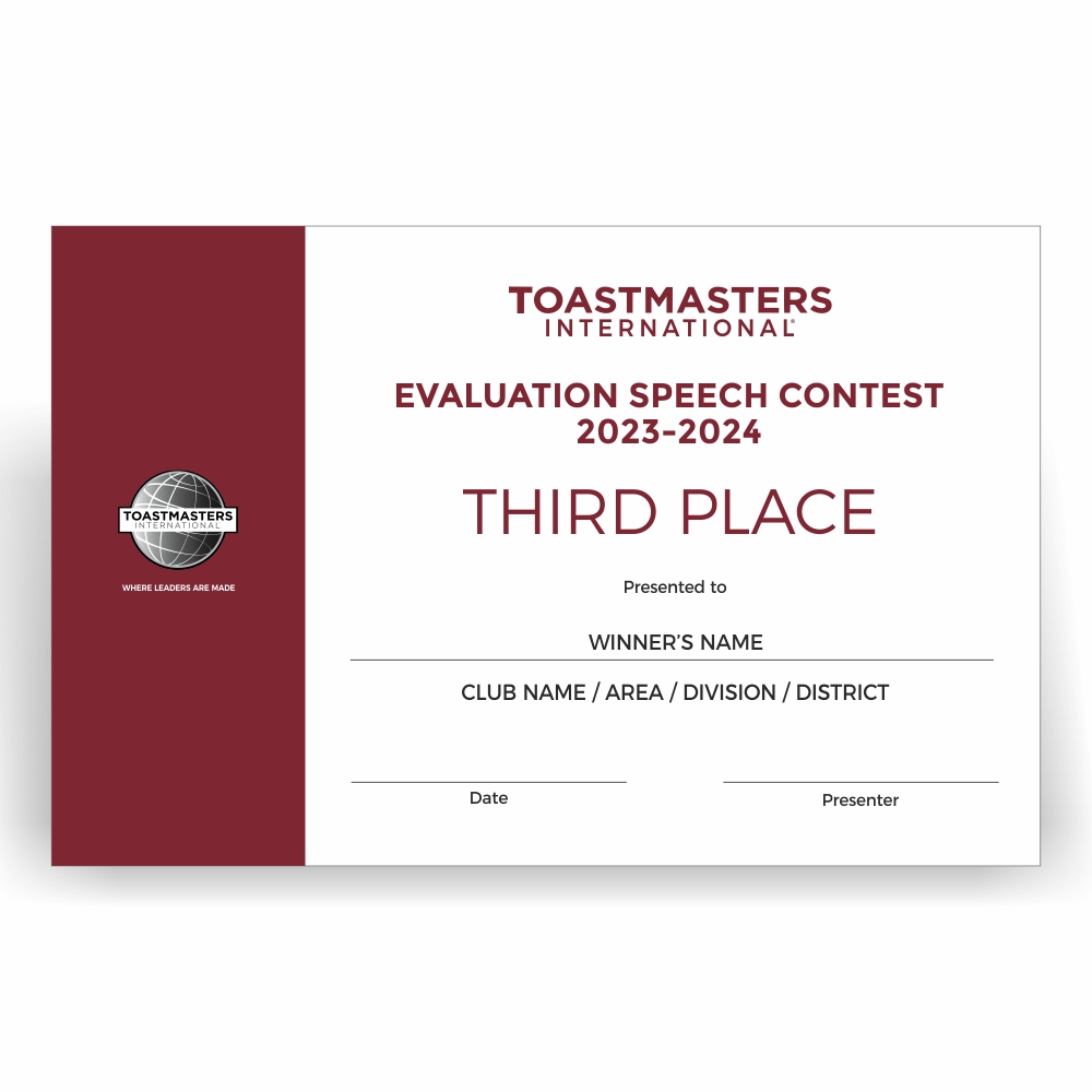 Contest Certificates-Evaluation Speech - Image 4