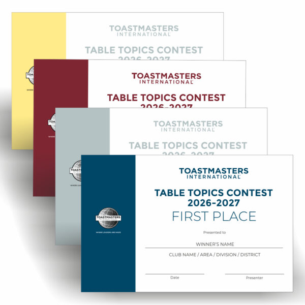 Contest Certificates-Table Topics