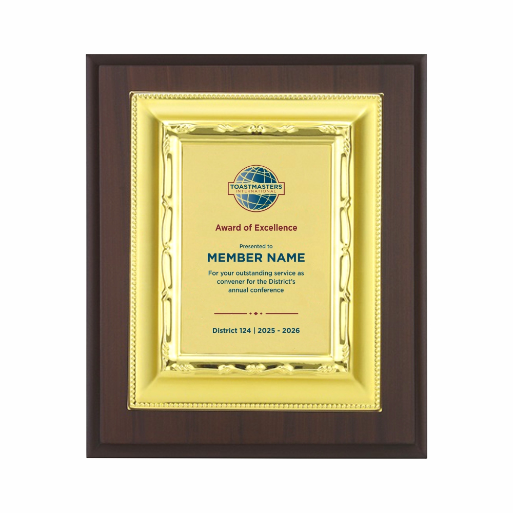 Wood Premium Plaque Gold