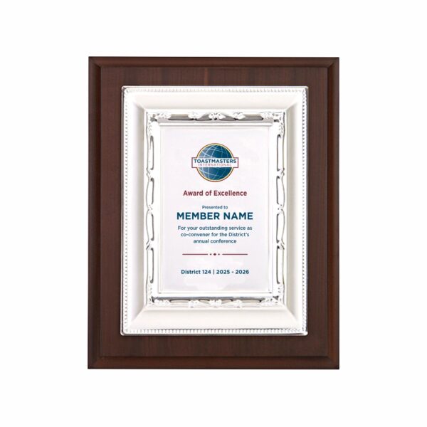 Wood Premium Plaque Silver
