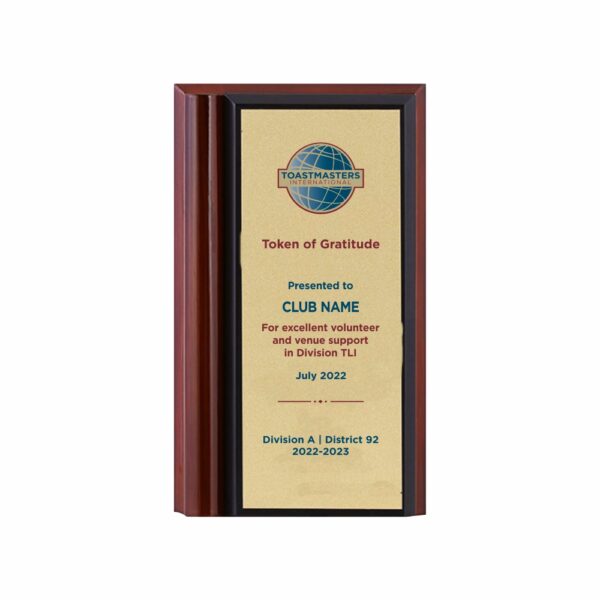 Wood Sleek Plaque Gold