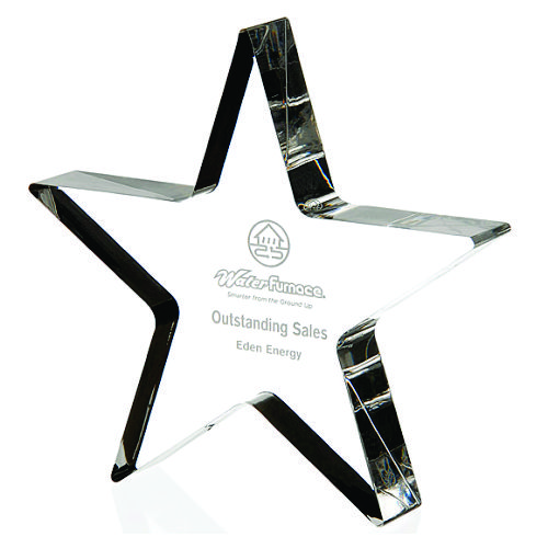 Acrylic - Thick Clear Engraved Star